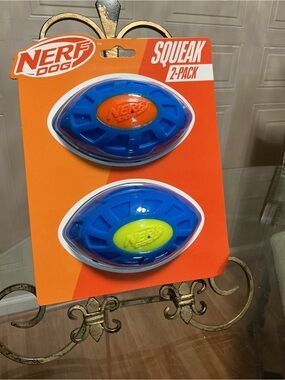 Nerf Dog 5” Set  Of 2  Durable Rubber Lightweight Football New